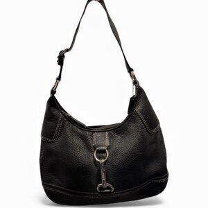 Coach Hamilton Black Pebble Leather Large Shoulder Bag Style F13088 EUC Hangtag